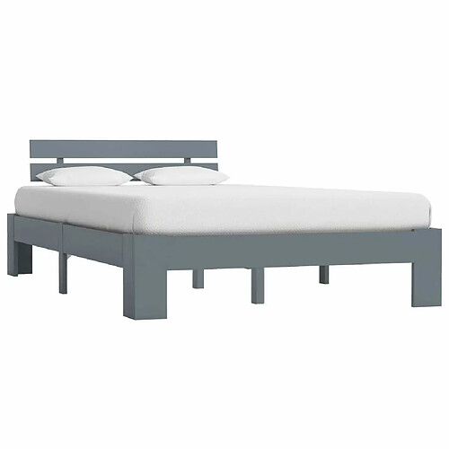 Maison Chic Lit adulte - Lit simple Cadre de lit,Structure du lit Contemporain Gris Bois de pin massif 120 x 200 cm -MN98590