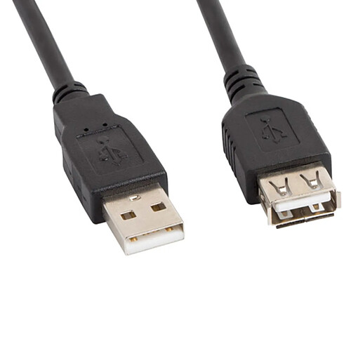 Lanberg USB A 2.0 mâle vers USB A 2.0 femelle câble d'extension 0,7 m noir CA-USBE-10CC-0007-BK