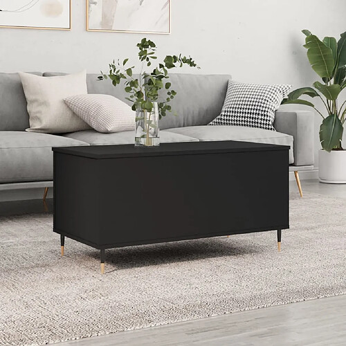 vidaXL Table basse Noir 90x44,5x45 cm Bois d'ingénierie