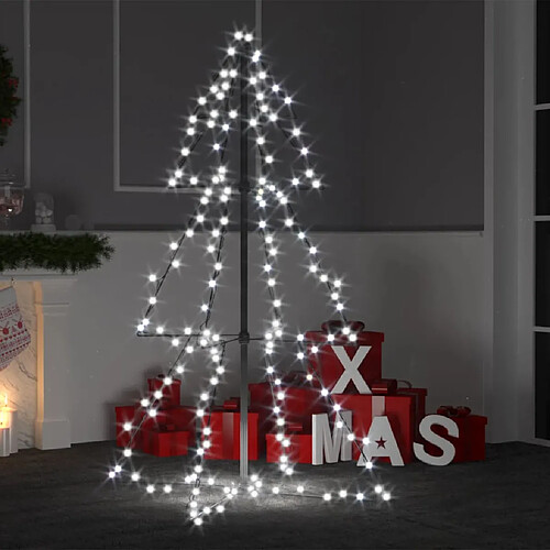 vidaXL Arbre de Noël cône 160 LED d'intérieur/d'extérieur 78x120 cm