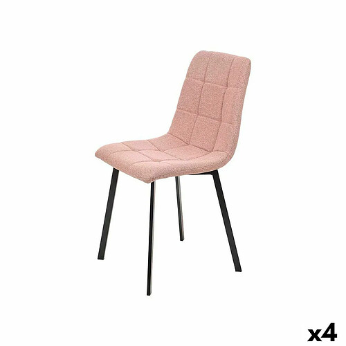 Gift Decor Chaise Rose Tissu 45 x 89 x 53 cm Élégant (4 Unités)