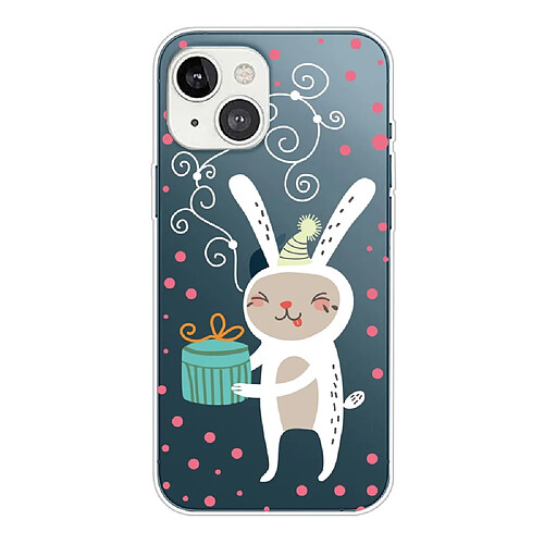 Coque en TPU anti-rayures, motif de noël, flexible pour votre iPhone 14 Plus - Lapin Offrez un cadeau