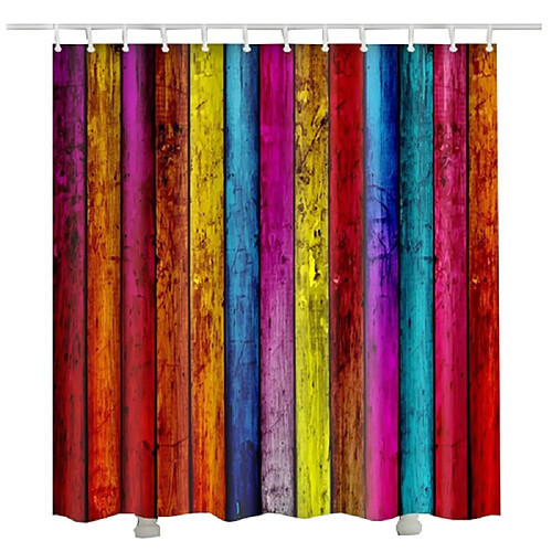 Universal Rideaux de douche en bois Nouveau design Arc-en-ciel de couleur Porte en bois Rideaux de toilette (90 * 180 cm)