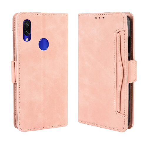 Wewoo Housse Coque Étui en cuir de style portefeuille skin veau pour Xiaomi Redmi Note 7 / Note 7 Pro / Note 7Savec fente carte séparée rose