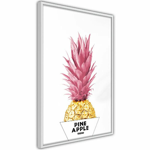 Paris Prix Affiche Murale Encadrée Trendy Pineapple 30 x 45 cm Blanc