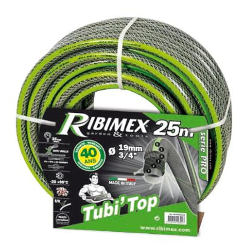 Ribimex Tuyau tricoté antivrille 25m d.19mm tubi'top gris