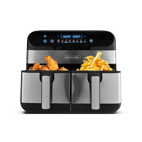 Friteuse Sans Huile Avec Deux Cuves 8 Programmes Airflow 9 De Kitchencook