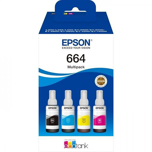 Epson Cartouche d'Encre - Imprimante Multipack 4 couleurs EcoTank 664 (C13T664640)