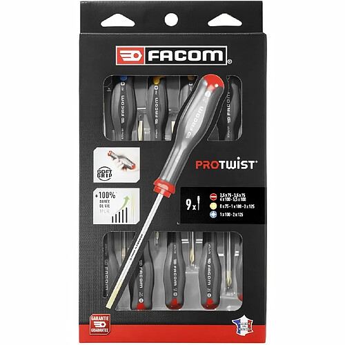 FACOM COFFRET DE 9 TOURNEVIS PROTWIST