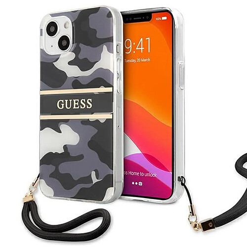 Guess Maroquinerie guess guhcp13skcabbk iphone 13 mini 5,4" etui rigide noir / noir camo strap collection