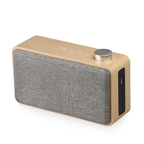 Yonis Enceinte Bluetooth Bois Tactile Subwoofer Support Carte TF U Disk AUX