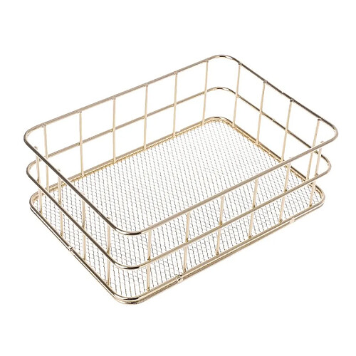 Universal Panier de rangement métallique moderne Cage en filet Coffre Cuisine Bureau Salle de bains Étagères Table de maquillage Organisateur