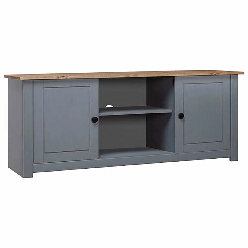 Maison Chic Meuble TV scandinave - Banc TV pour salon Gris 120x40x50 cm Bois de pin massif Gamme Panama -MN56282