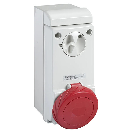 socle de prise à vis - pratika - saillie - 63a - 3p+n+t - 380-415v - ip65 - schneider electric pkb63p535