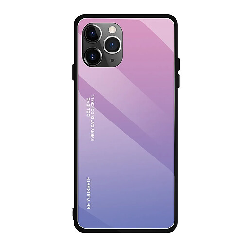 Wewoo Coque Rigide Etui en verre de couleur dégradé pour iPhone 11 Pro violet clair