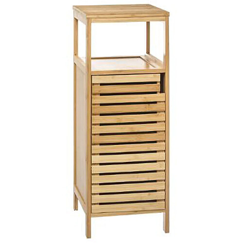 Meuble bas avec 1 porte en bambou naturel - Dim : L.30 x P.30 x H.78.5cm -PEGANE