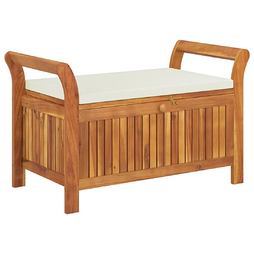 Maison Chic Banc de rangement | Meuble de rangement d'Entrée | Coffres d'Intérieur de jardin avec coussin 91 cm Bois d'acacia -MN39997