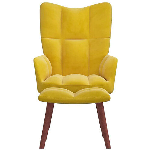 Maison Chic Chaise de relaxation | Fauteuil relax avec repose-pied Jaune moutarde Velours -GKD63380