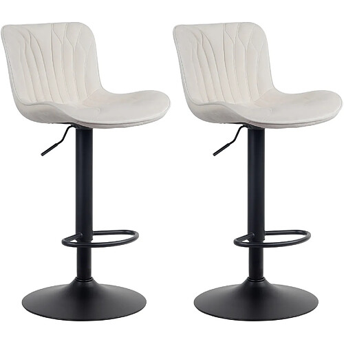 Non Lot de 2 tabourets de bar Linus velours