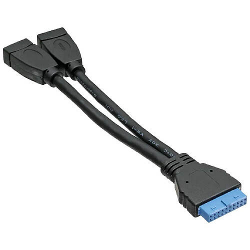 Câble adaptateur InLine® USB 3.0 interne 2x USB Une tête femelle à la carte mère