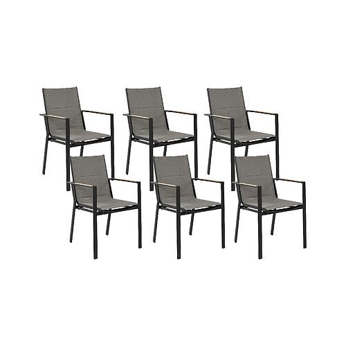 Beliani Lot de 6 chaises BUSSETO Métal Noir