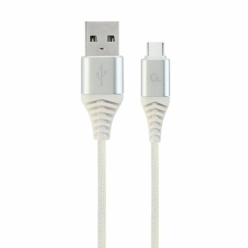 Câble USB A vers USB C GEMBIRD CC-USB2B-AMCM-2M-BW2 Blanc Argenté 2 m