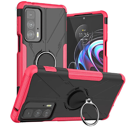 Coque en TPU anti-chocs avec béquille pour votre Motorola Edge 20 Pro - rose