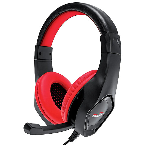 Casque Pro Gamer Amstrad AMS H888 RED 40mm Power Bass avec micro intégré, réglage volume