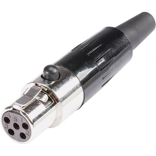 Connecteur XLR miniature Fiche femelle droite Hicon HI-XMCF5 Nombre de pôles: 5 argent 1 pc(s)