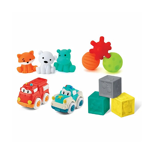 INFANTINO - COFFRET BALLES, VEHICULES ET CUBES SENSORIELS