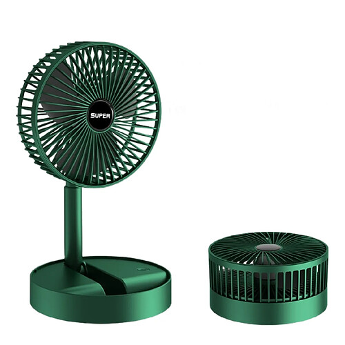 Universal Ventilateur rechargeable USB portatif Ventilateur rétractable pliable pour usage domestique de bureau Faible bruit Haute durée de vie de la batterie Mini ventilateur électrique de rechange | Ventilateur (vert)