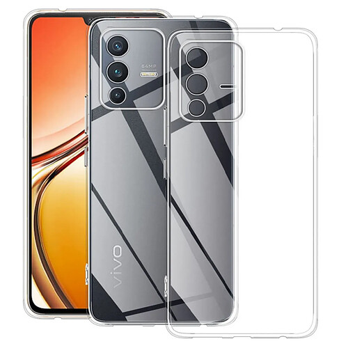 Htdmobiles Coque pour Vivo V23 5G - housse etui silicone gel fine + film ecran - TRANSPARENT TPU