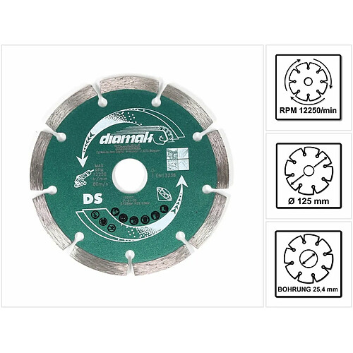 Makita Diamak Disque diamanté pour le ponçage de la pierre et du béton - 125 mm - 22,23 mm, 1 pc. ( D-61145 )