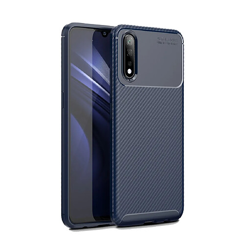 Wewoo Coque Souple TPU antichoc en fibre de carbone pour VIVO iQOO Neo bleu