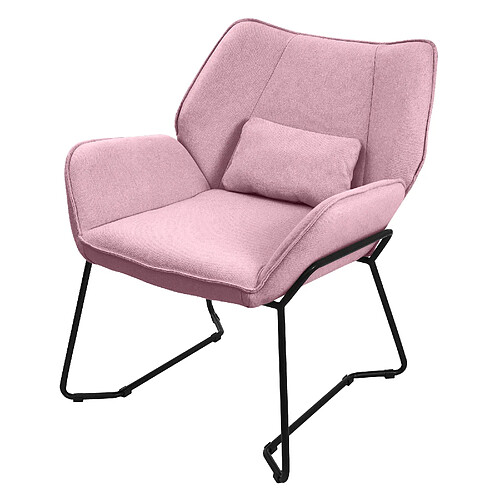 ML-Design Fauteuil Lounge Fauteuil Relax avec coussin de dossier Fauteuil de salon Lin Ros