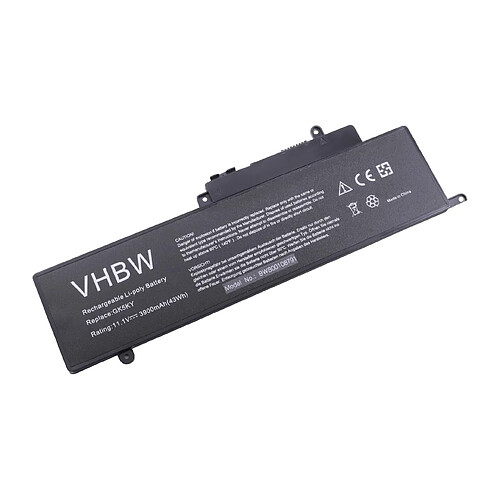 vhbw batterie compatible avec Dell Inspiron 11 3148, 11 3158, 11-3147, 11-3148, 11-3152, 11-3153, 13 (7347) laptop (3900mAh, 11,1V, Li-Ion, noir)