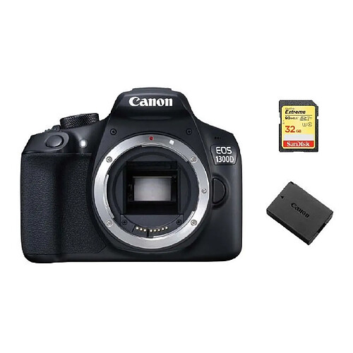 CANON EOS 1300D Body + 32GB SD card + LP-E10 Battery