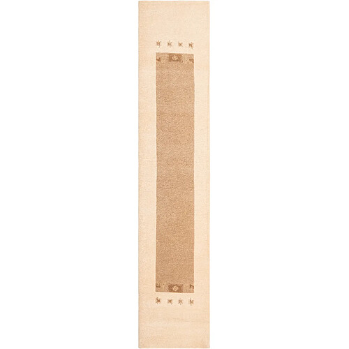 Vidal Tapis de couloir en laine 396x79 beige Darya