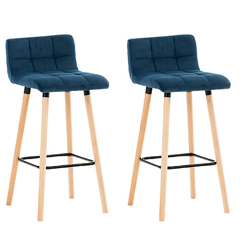 Non Lot de 2 tabourets de bar Lincoln velours