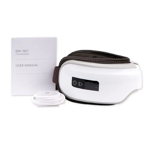 Universal Masseur d'yeux vibrant électrique pour soulager la fatigue oculaire, compresse chaude intelligente, outil de massage à pression d'air, masseur de soins oculaires | Appareil de beauté à usage domestique (blanc)