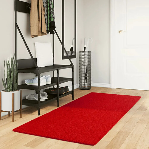 vidaXL Tapis OVIEDO à poils courts rouge 80x200 cm