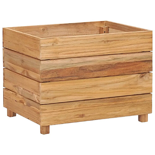 Maison Chic Jardinière,Lit surélevé - Bac à fleurs - pot de fleur 50x40x38 cm Bois massif de teck et acier -GKD68801