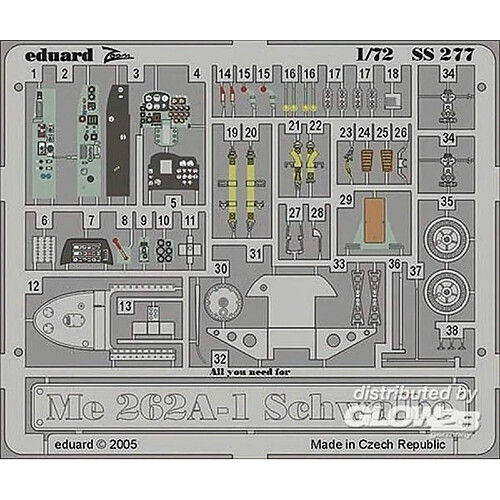 Me 262A-1 Schwalbe SS277- 1:72e - Eduard Accessories