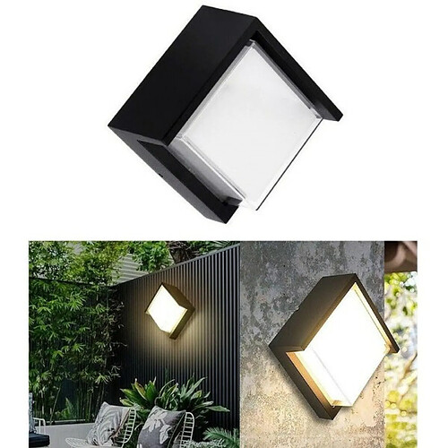 Tradex MURALE EXTÉRIEURE ET INTÉRIEURE LAMPE MODERNE POUR MUR CARRÉ IP65 SPOTLIGHT 12W