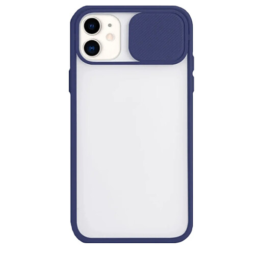 PHONECARE Coque avec fenetre Anti-Choc mat pour iPhone 12 Mini - Bleu foncé