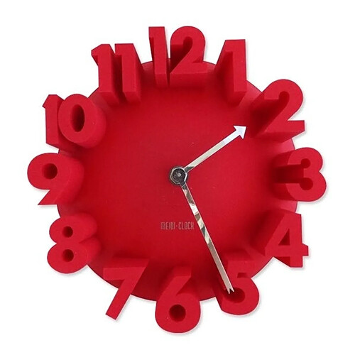 Totalcadeau Horloge grands chiffres relief 3D noir