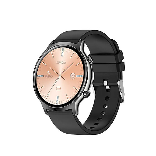 Chrono Montre Connectée Femmes Homme, Smartwatch de Écran Tactile de 1,3", Montres Intelligente IP68 avec Cardiofrequencemetre, Moniteur de Sommeil, Podomètre, Tracker d'Activité pour iOS/Android(noir)