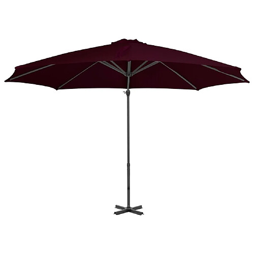 Maison Chic Parasol Jardin | Parasol déporté avec mat en aluminium Rouge 300 cm - GKD62221