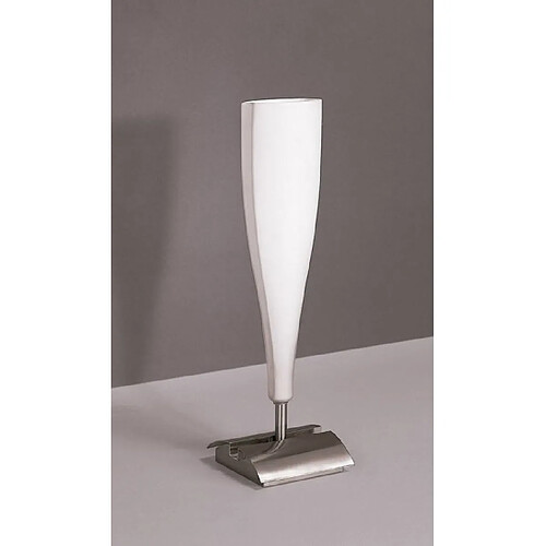 Luminaire Center Lampe de Table Java Small 1 Ampoule E14, nickel satiné/verre blanc dépoli