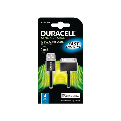 Duracell USB5011A chargeur de téléphones portables Noir